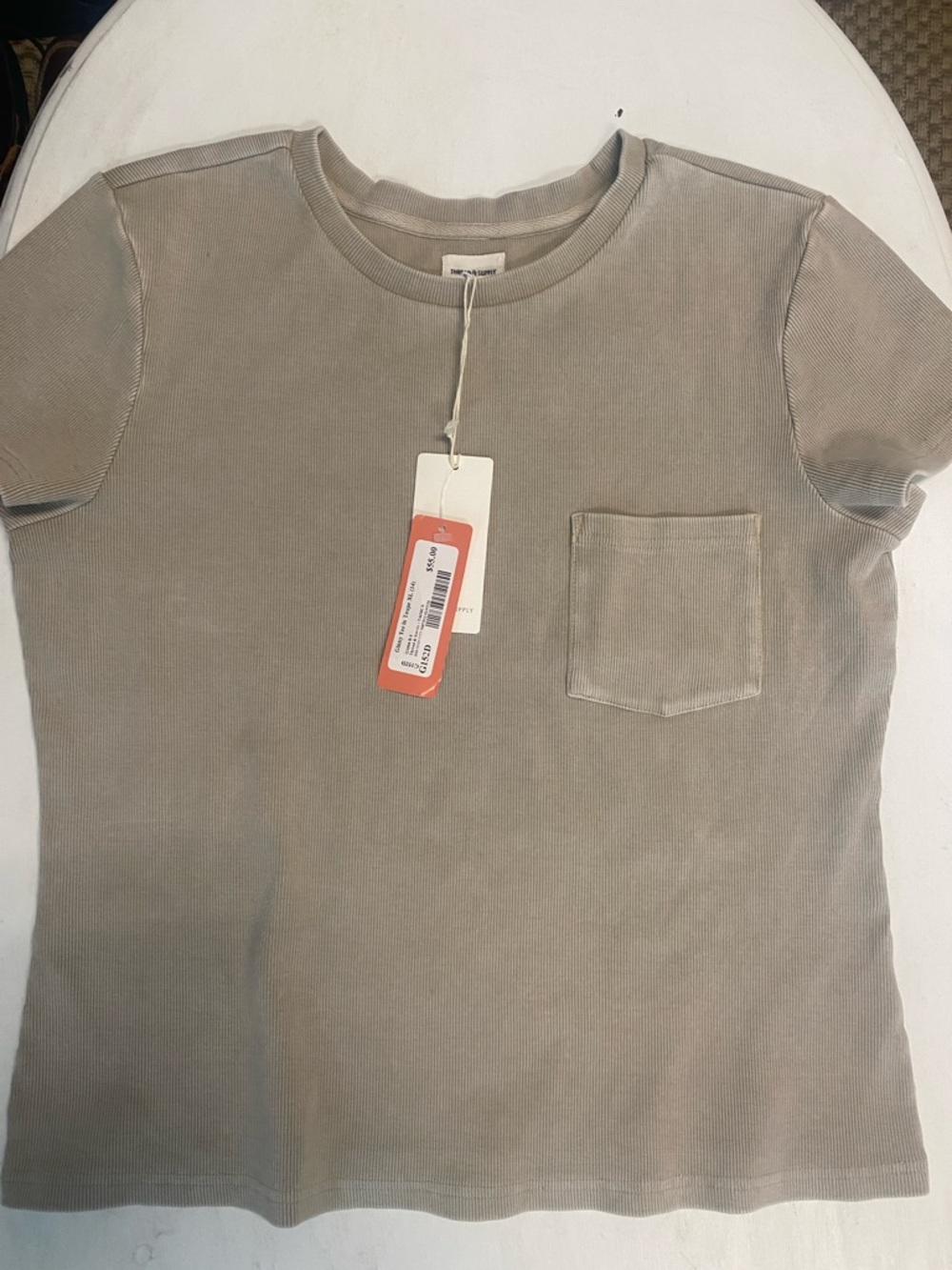 Thread & Supply Womens Short-Sleeve Crewneck Pocket Tee - Taupe